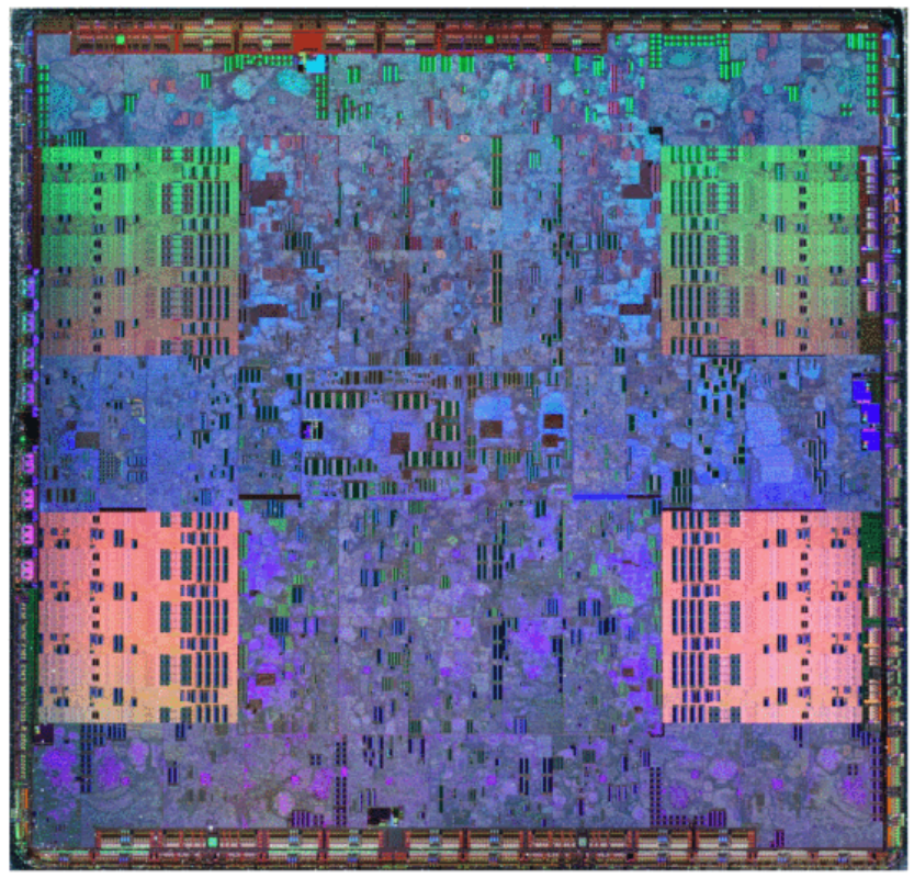Die photograph of the NVIDIA G80 GPU showing unified streaming multiprocessors, manufactured in 2006 with 681 million transistors